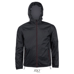 Kurtka Wiatrowka Unisex Wodoodporna - Black & Red