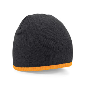 Dwuwarstwowa czapka pull-on - Black & Fluorescent Orange