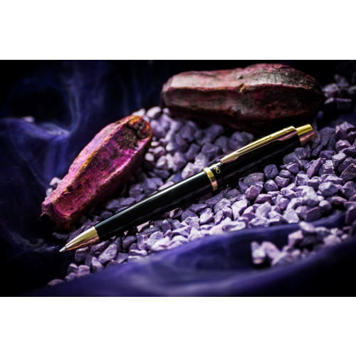 Zestaw (pióro wieczne i długopis) EXO Aries, czarny lakier, wykończenia złote, etui premium czarny EXP1030.03GTSETBPFP-CZ (6)