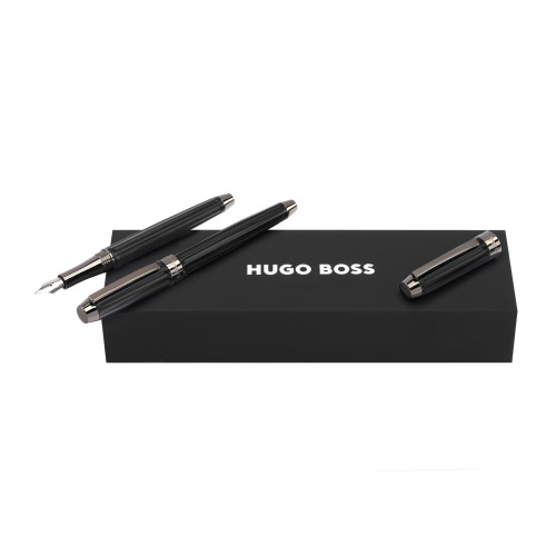 Zestaw upominkowy Hugo Boss pióro wieczne i pióro kulkowe HSS4612A + HSS4615A Czarny HPPR461A 
