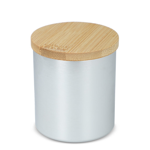 Świeca zapachowa Bhakti na bazie roślin w aluminiowym słoiku z recyklingu Srebrny LT90745-N0005 