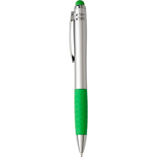Długopis, touch pen z lampką jasnozielony V1796-10 (1)