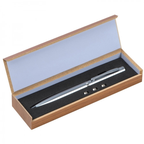 Wskaźnik laserowy metalowy z długopisem DETROIT Szary 531807 (2)