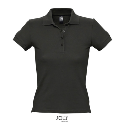 PEOPLE Damskie POLO 210g Czarny / Czarny opal S11310-BK-3XL 