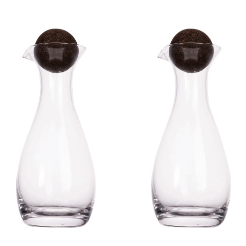 Sagaform Nature Karafki na olej/ocet z korkiem 2 szt. 300ml Transparentny LT52203-N0004 