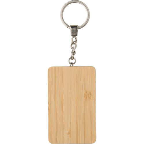 Kabel do ładowania, bambusowy brelok do kluczy Brązowy V1691-16 (2)