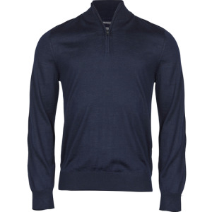 Sweter Męski Slim Welna Merynosow Pol-Zip