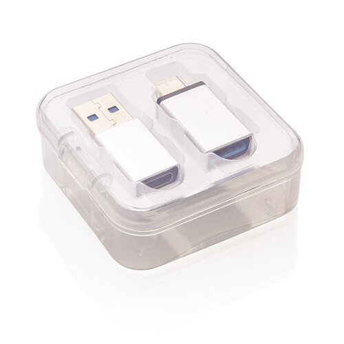 Zestaw adapterów USB A / USB C srebrny P300.102 (4)