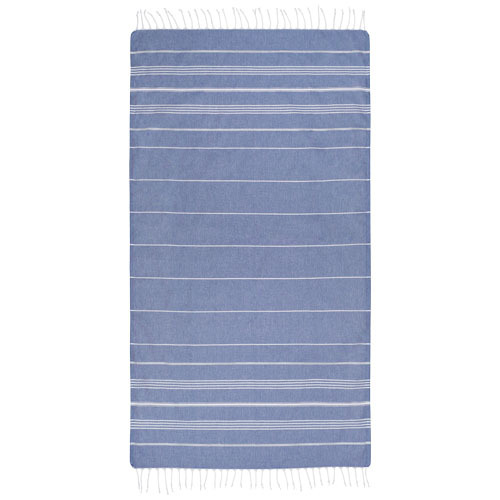 Anna bawełniany ręcznik hammam o gramaturze 150 g/m² i wymiarach 100 x 180 cm Granatowy 11333555 (2)