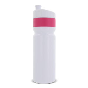Bidon sportowy z obwódką  750ml Biały / różowy