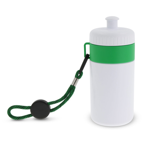 Bidon Sportowy Z Obwódka I Kolorowym Sznurkiem 500ml Biały / zielony LT98785-N0131 (3)