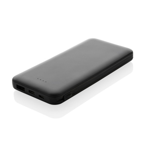 Power bank 10000 mAh Lockhart, zintegrowane kable Czarny P322.431 