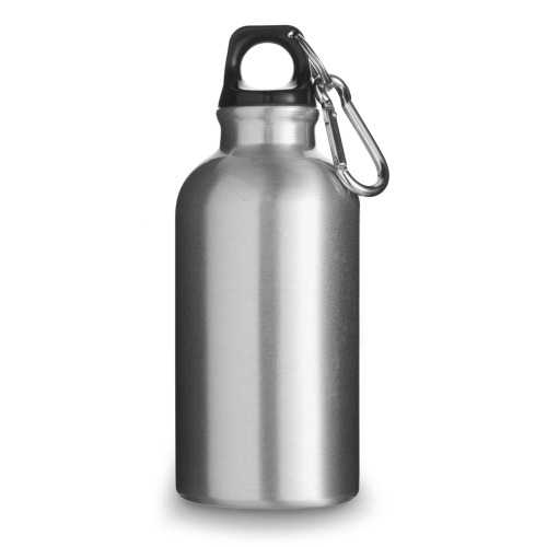 Bidon, butelka sportowa 400 ml z karabińczykiem srebrny V4659-32 