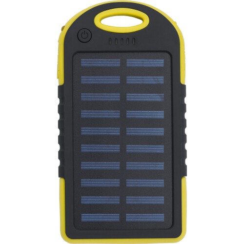 Power bank 4000 mAh, ładowarka słoneczna żółty V0126-08 (3)