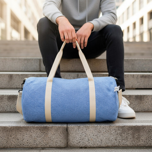 Torba sportowa, podróżna B'RIGHT z bawełny z recyklingu i poliestru z recyklingu | Asha Niebieski V7288-11 (2)