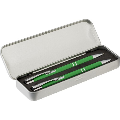 Zestaw piśmienny, długopis i ołówek mechaniczny jasnozielony V1956-10 (7)