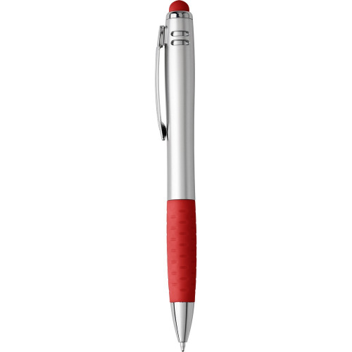 Długopis, touch pen z lampką czerwony V1796-05 