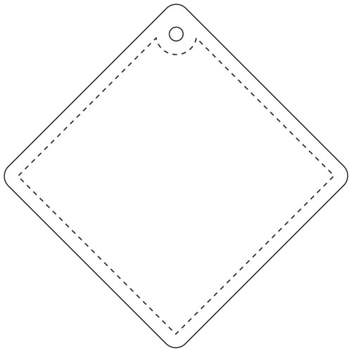  RFX™ mała odblaskowa zawieszka z PVC, romb Biały 1PR08201 (3)