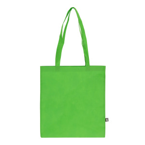 R-PET Torba transportowa z długimi uchwytami z włókniny 38 x 42 cm 75 g/m² Jasnozielony