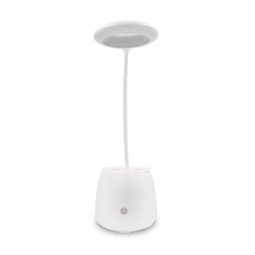 Lampka na biurko, głośnik bezprzewodowy 3W, stojak na telefon, pojemnik na przybory do pisania biały V0188-02 (5)