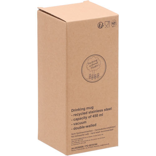 Kubek termiczny ze stali z recyklingu 450 ml SILVIO Czarny 8536503 (9)