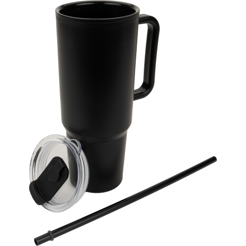 Kubek ze słomką XXL 1200 ml TEODORA Czarny 8468603 (1)