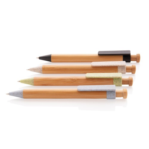 Bambusowy długopis czarny P610.541 (4)