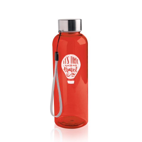 Butelka z tritanu 500 ml, stalowa nakrętka ze sznurkiem / Tritanbottle Czarny IP37053011 (5)