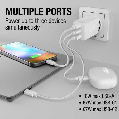 Fresh 'n Rebel ładowarka do laptopa 67W GaN USB-C i USB-A Jasnoszary LT49750-N0062 (9)