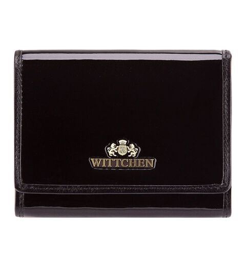 Damski portfel WITTCHEN ze skóry lakierowany średni Czarny WITT25-1-070 