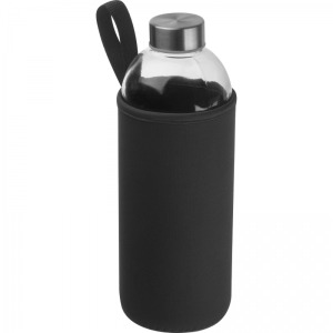 Butelka szklana z pokrowcem 1000 ml JESSICA Czarny