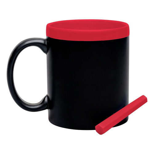 Kubek ceramiczny do rysowania 300 ml, kreda Czerwony V5479-05 (3)