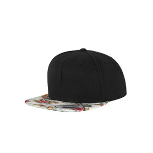 Czapka snapback - Black & Red (Floral)