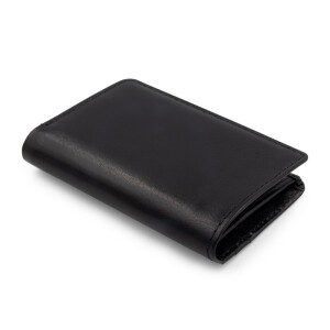 Skórzany portfel Exclusive Collection, etui na karty kredytowe, ochrona RFID | Henrye czarny