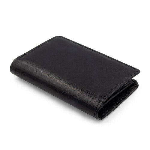 Skórzany portfel Exclusive Collection, etui na karty kredytowe, ochrona RFID | Henrye czarny V0031-03 