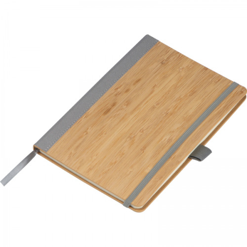 Notatnik A5 w linie z poliestru z recyklingu TEOFILO Szary 2377407 (2)