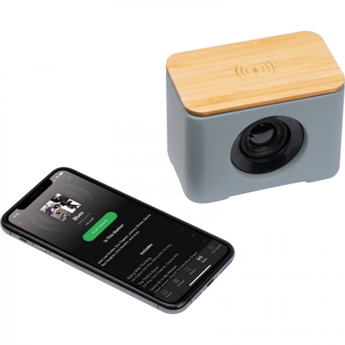 Głośnik bluetooth z ładowarką indukcyjną PILAR Szary 2242607 (6)