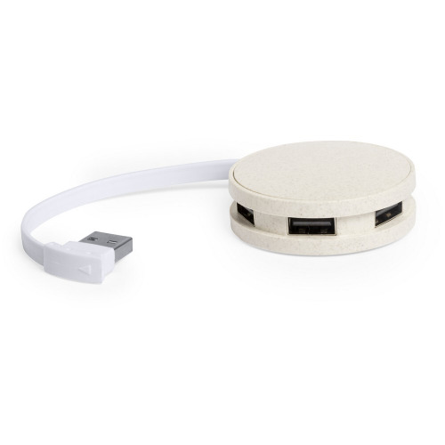 Hub USB 2.0 ze słomy pszenicznej Neutralny V0382-00 