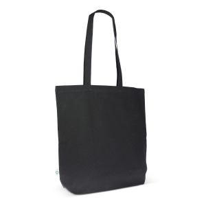 Torba z bawełny organicznej długa 270g/m² 42x12x43 cm Czarny