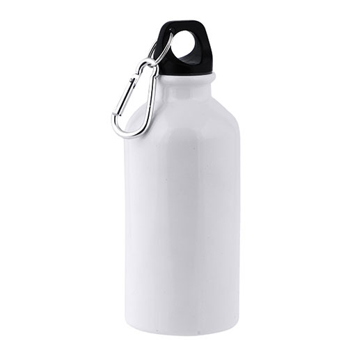 Aluminiowa butelka pod sublimację, z karabińczykiem, 400 ml / Ollaf Biały IP30038200 