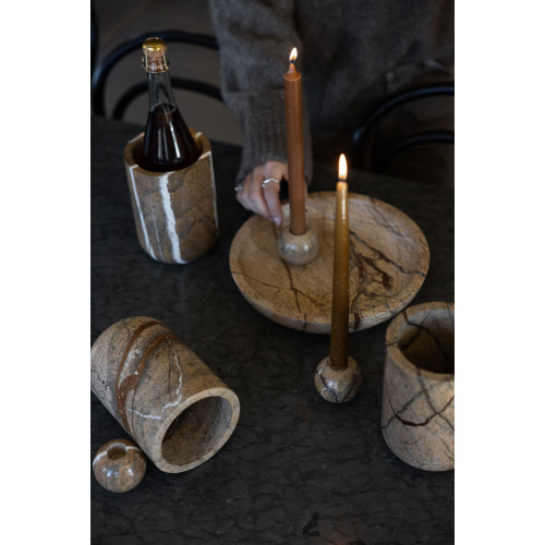 Świecznik STEN, brązowy Brązowy 5018660- (3)