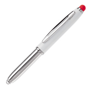 Długopis Stylus Shine+rysik Biały / czerwony