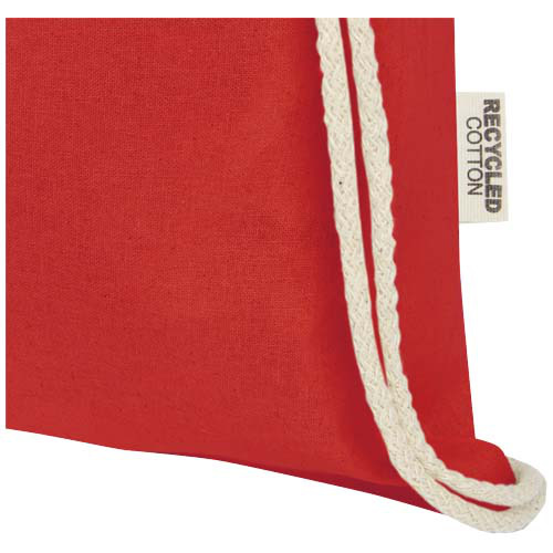 Oregon ściągana sznurkiem torba na zakupy z bawełny z recyklingu z certyfikatem GRS 140 g/m² Czerwony 12073521 (3)