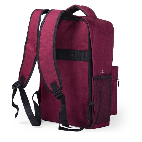 Plecak chroniący przed kieszonkowcami, przegroda na laptopa 15" i tablet 10", ochrona RFID czerwony V0767-05 (1)