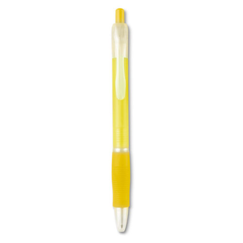 Długopis z gumowym uchwytem przezroczysty zółty KC6217-28 