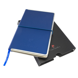 Notes Pierre Cardin Highscribe A5 z metalowymi krawędziami niebieski