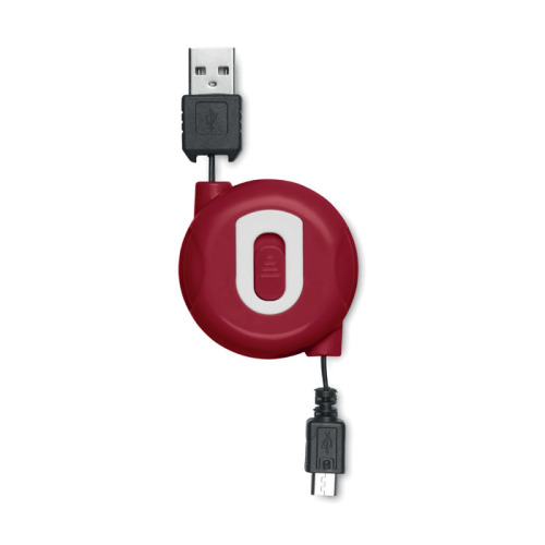 Kabel USB-mikroUSB zwijany czerwony MO8733-05 