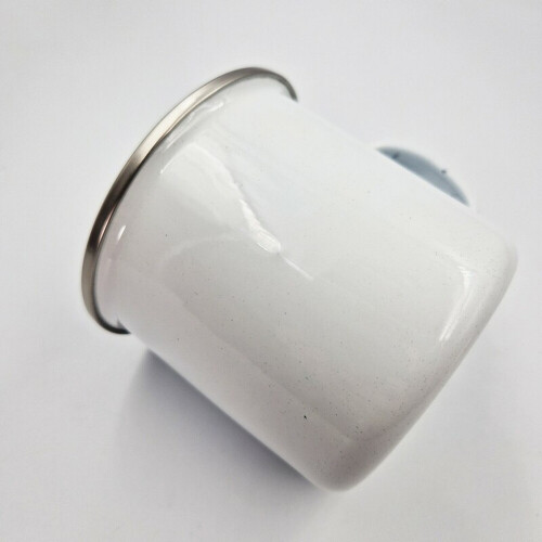 Emaliowany kubek 360 ml | Sandra biały V0800/W-02 (16)