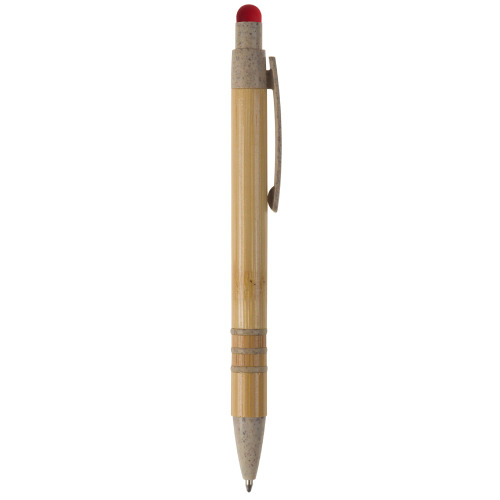Długopis bambusowo-słomkowy Stylus Beżowy / czerwony LT87282-N5521 (2)