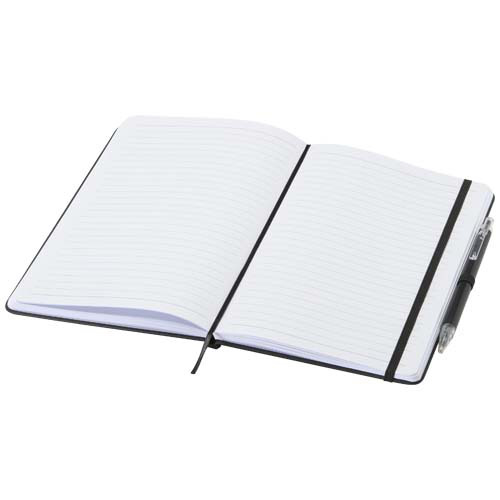 Zestaw Spectrum: długopis i notes A5 wykonany z materiałów z recyklingu Czarny 10740290 (4)